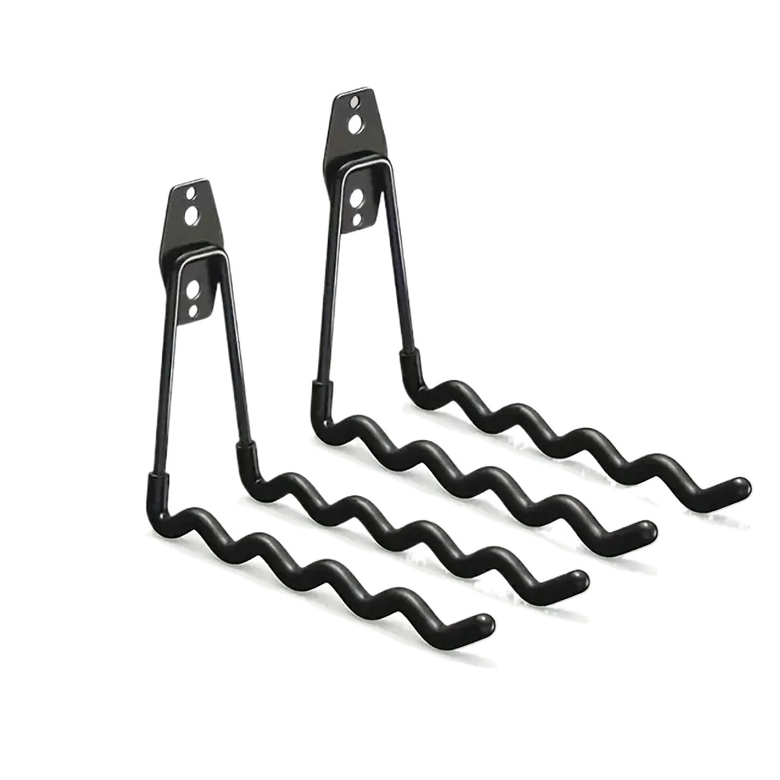 Soporte Para Herramientas Metal Garage Hooks Wall Mount Storage Rack | 2/4-Pack for Ladders Tools Sports Hoses with Hardware(Black-2Pcs)
