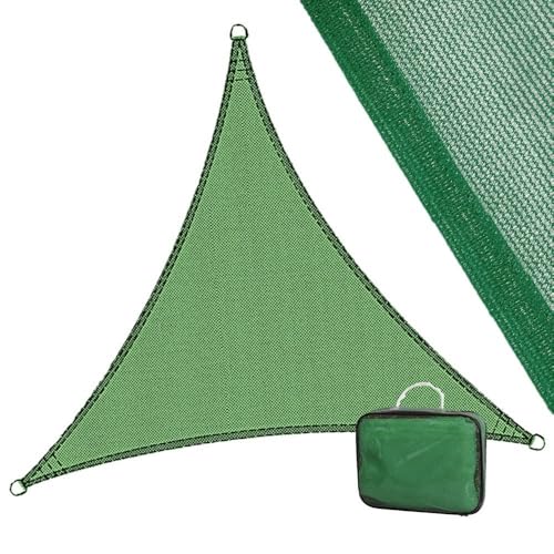 LOLAhome Toldo Vela de Sombra 3,5x3,5x3,5 m Triangular Verde | Fibras Alta Resistencia 200gr/m² HDPE, Protección UV, Transpirable | para Exteriores: Jardín, Patio, Terraza