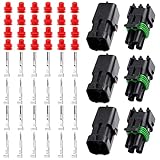 Swpeet 54Pcs 4Pin Male & Female Pin Waterproof Automotive Electrical Wire Connectors...