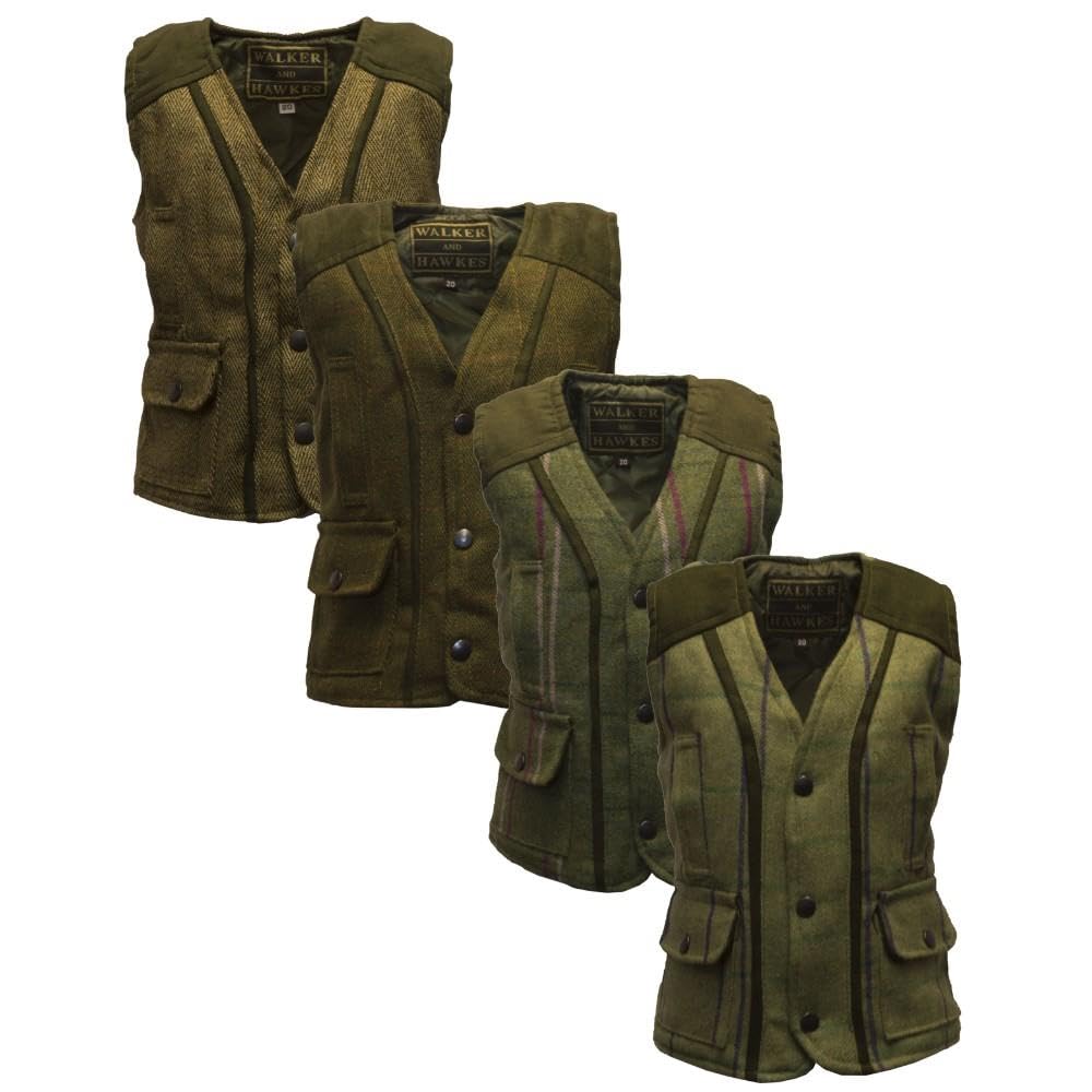 Walker & Hawkes - Gilet sans Manches - pour Enfant/bébé - ajusté - Tweed/Laine
