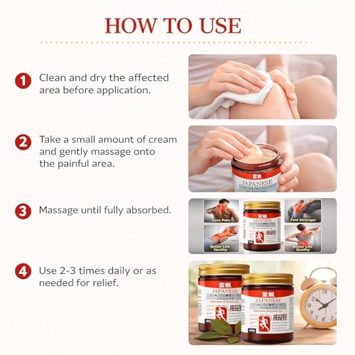 Image of Japanese Formula Soothing Massage Gel for Joint & Muscle Pain Relief - Arnica, Mugwort, Hyaluronic Acid - Back, Neck, Knee & Leg Massage Balm - 100% Herbal Fast Absorption Formula (PACK OF 1)