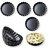 FIDZ-PAN 8 PCS 4 Inch Mini Tart Pans Removable Bottom | Carbon Steel Quiche Pan, Rust & Temperature