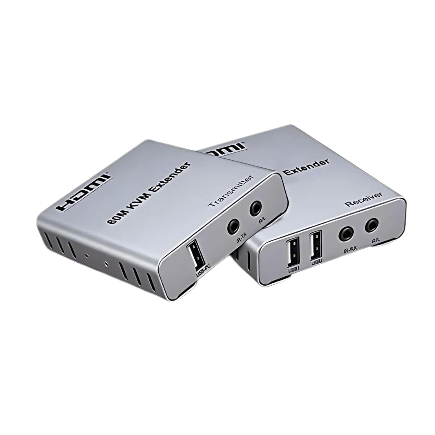 MICROWARE KVM HDMI Extender 60M - 1080P HD Video and USB Keyboard Mouse Control Signal Booster Over Single Cat5e/6 Cable with - Transmitter and Receiver Set for DVR/NVR/PC/Gaming/Server/Control Room-image-45