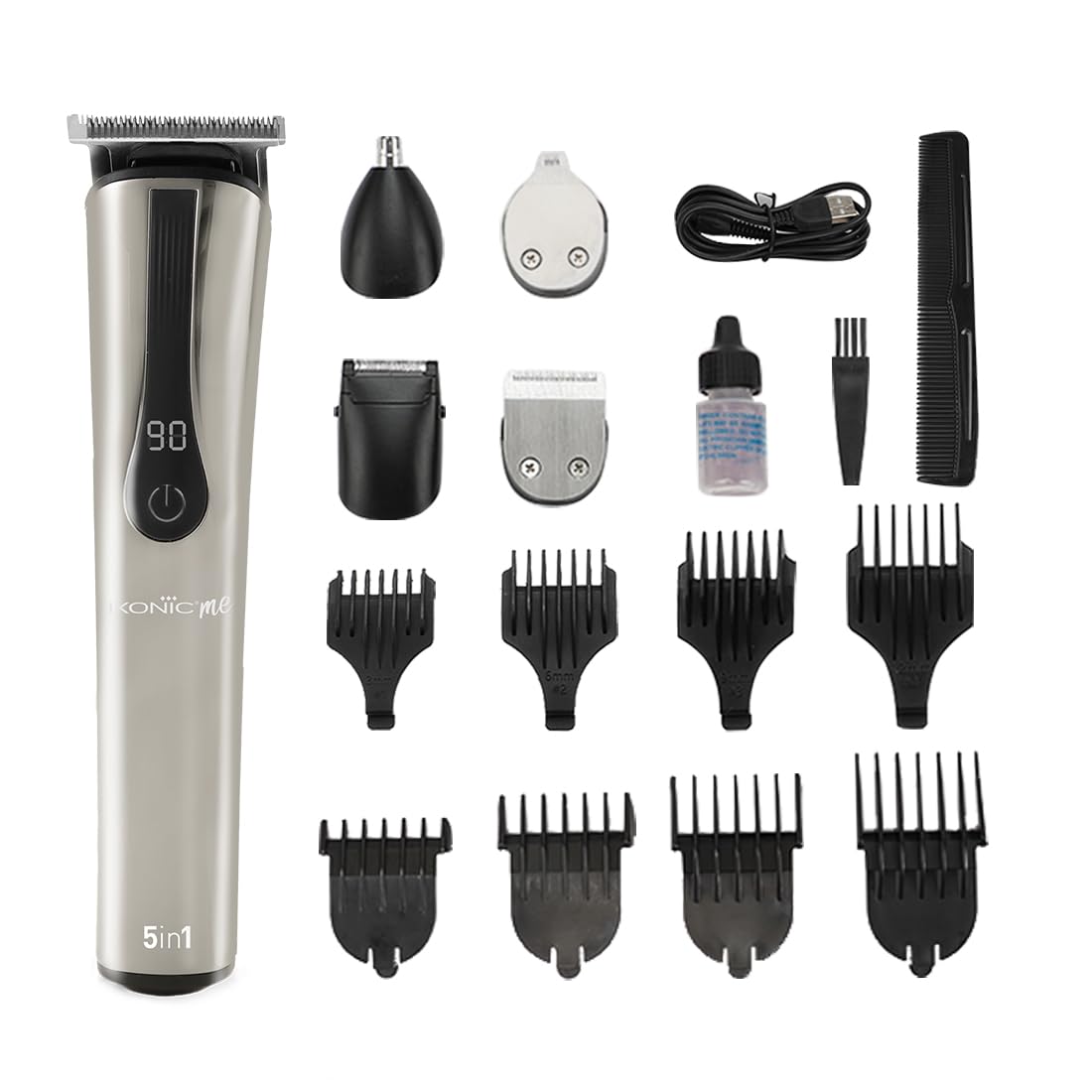 Ikonic 5 In 1 Express Groomer Trimmer with Stainless Steel Blades, 90 Minutes Of Runtime, Precision Hair Styling and Grooming Trimmer, Beard,Ear & Nose Trimmer, (B0C4LJT9Z8) Amazon Price History, Amazon Price Tracker
