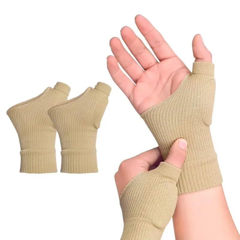 Wrist Supports,Hand Brace 1Pair Wrist Thumb Compression Arthritis Gloves, Breathable Wrist Support Brace Wrist Sleeve With Gel Thumb Injury PadsSkin,L