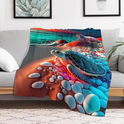 Manta para el salón de tortuga marina para tardes de sofá 3