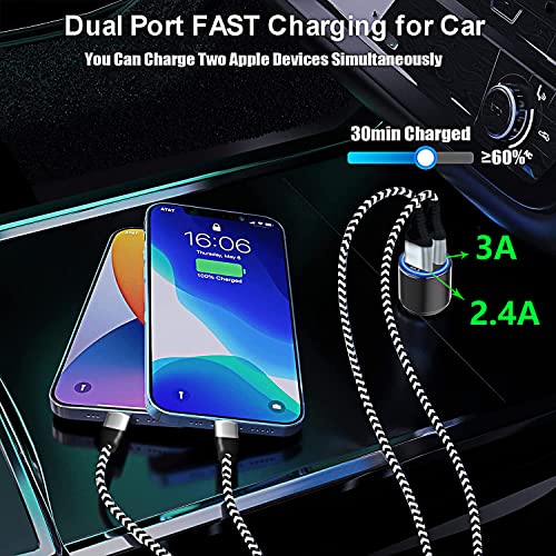 Car Charger Fast Charging For Moto G Stylus 5G 2021 2020/Power 2021 2022,G100/G Pure/G Play/G Fast/G7 Play Power,Edge 2021 2020/Z4 Z3,Motorola One 5G Ace,30W Adapter Quick Charge 3.0+6Ft Usb Cable #TOP4