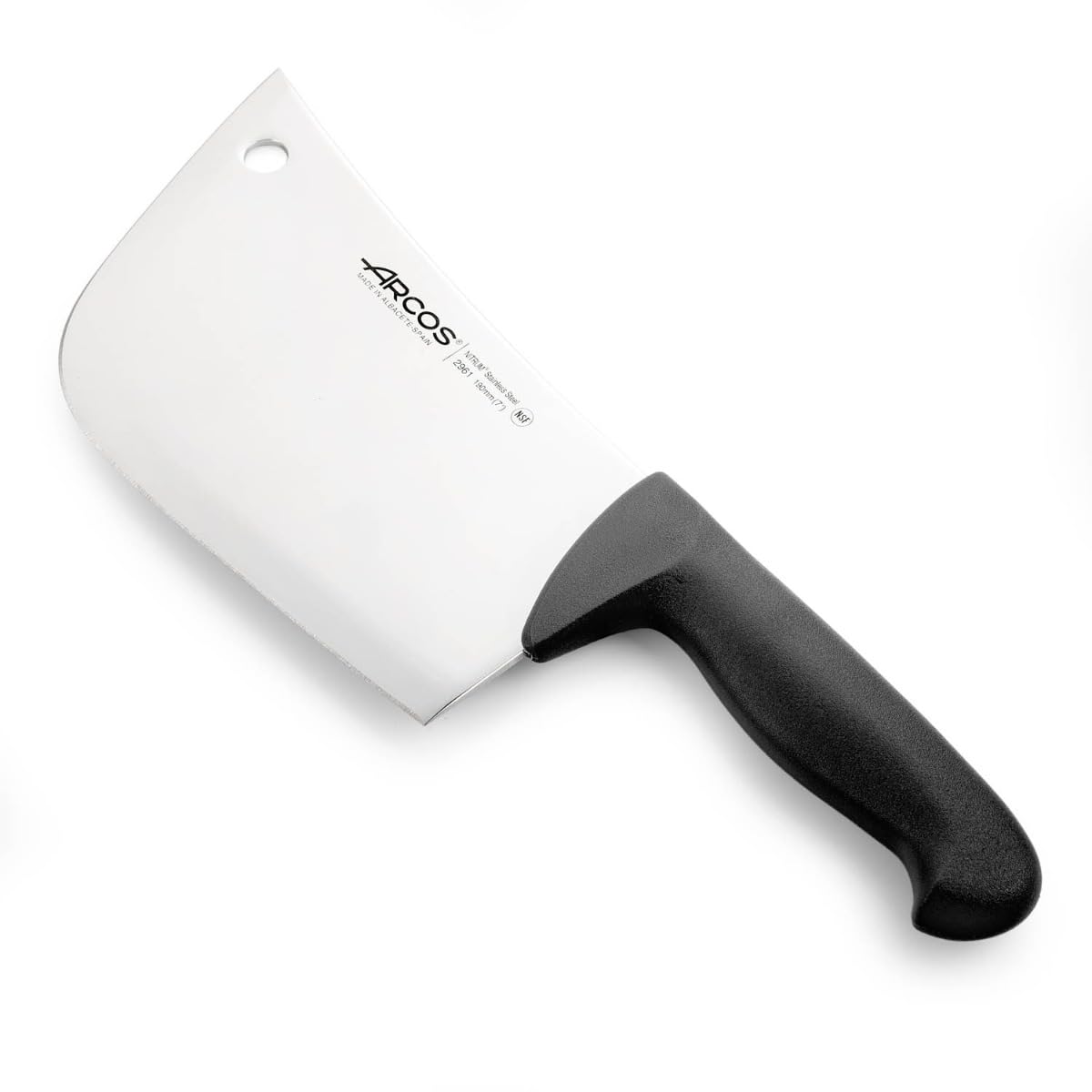 Arcos Schwarz Fleischermesser Cleaver Aus Nitrum Edelstahl 18 Cm - Griff Aus Polypropylen, Farbe - Silber, Farberkennungssystem - Robust Und Langlebig, Serie 2900