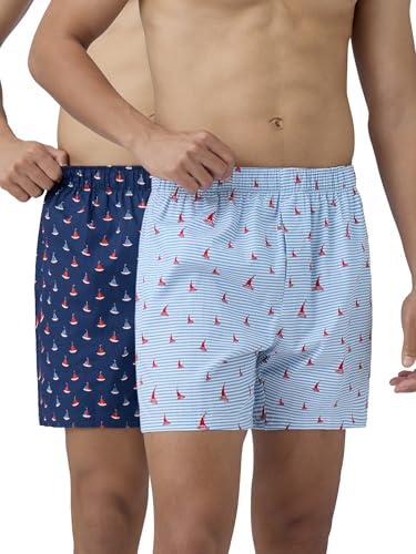 Image of XYXX Men's Remix Regular Fit Cotton Printed Boxer with Dual Pocket & No Marks Waistband (Pack of 2)