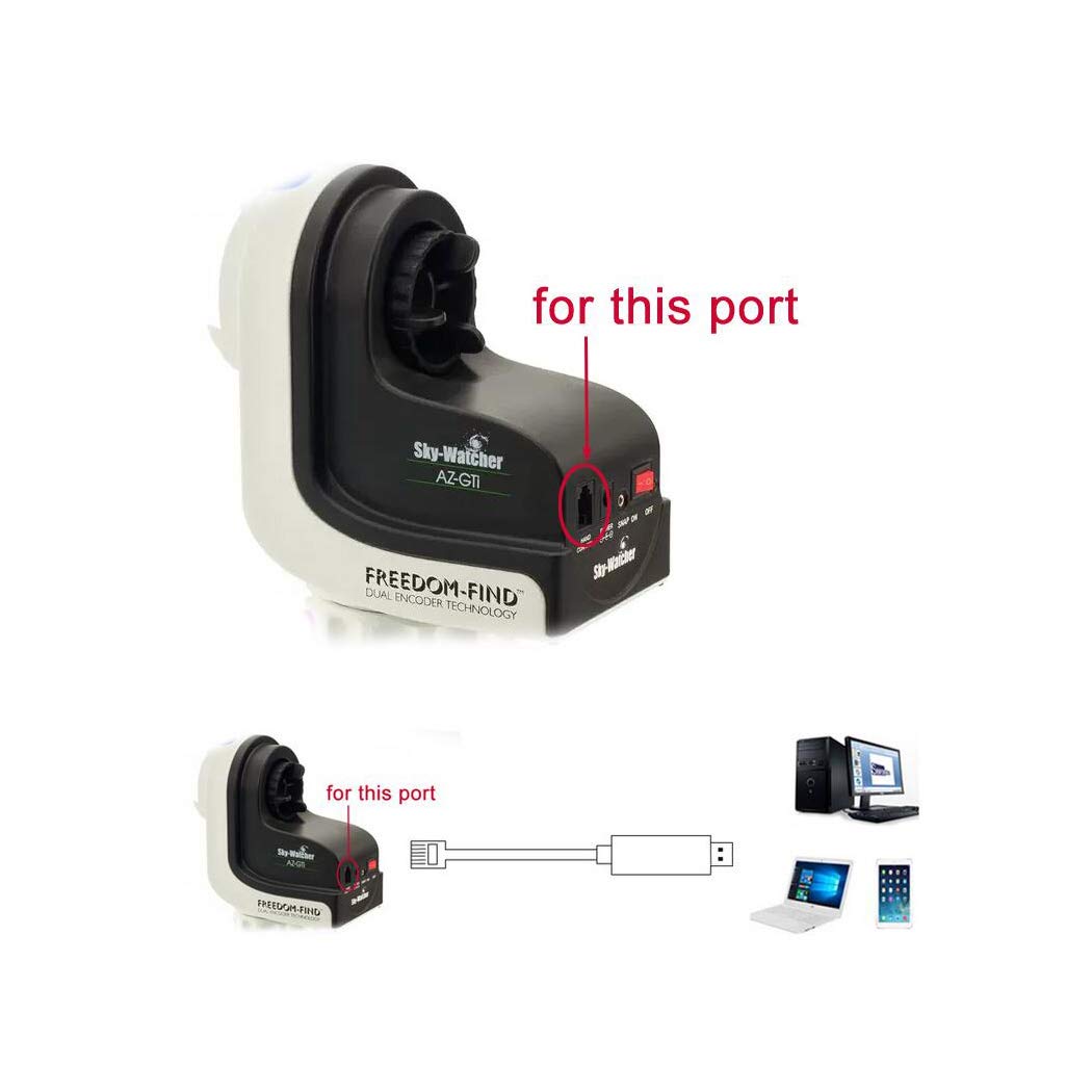 usangreen Skywatcher Telescope AZ-GTI Mount PC Connect EQMOD Cable for Replacing The Hand Control Cable (16feet/500cm)