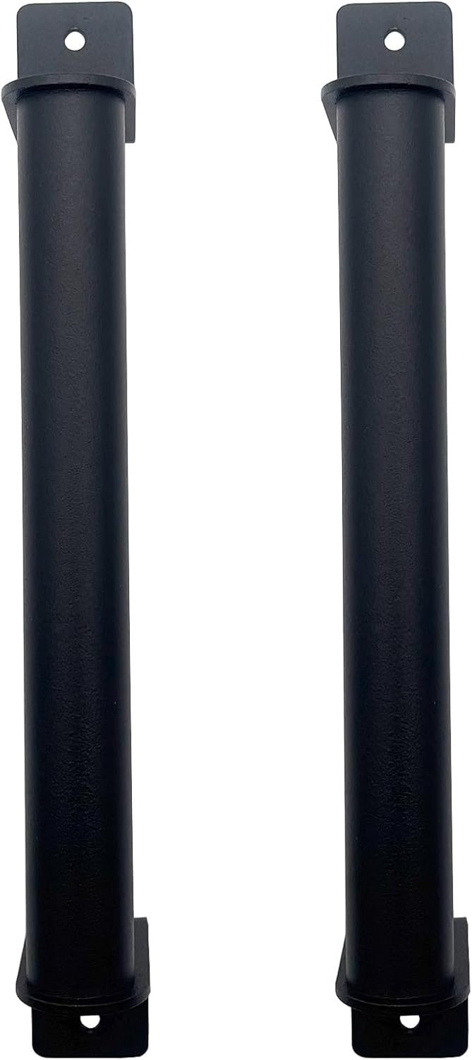9" Barn Door Handles - Gate Pulls for Wooden Fences Shed Garage Sliding Door - Pull Handle Rustic Farmhouse Industrial Style - Outdoor Indoor Exterior and Interior Pulls - Black 2pcs