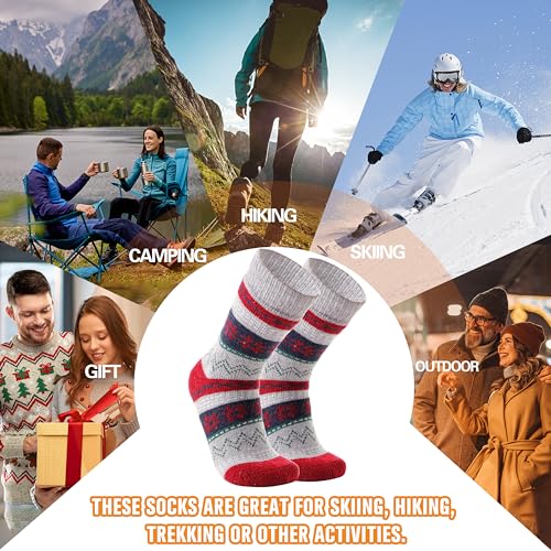 Image of 3 Pairs Warm Thermal Socks for Women & Men Winter Ski Thick Boot Insulated Socks for Cold Weather