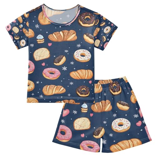 senya Delicious Bread Donut Summer Pajamas Set Short Cotton Sleepwear 2 Piece