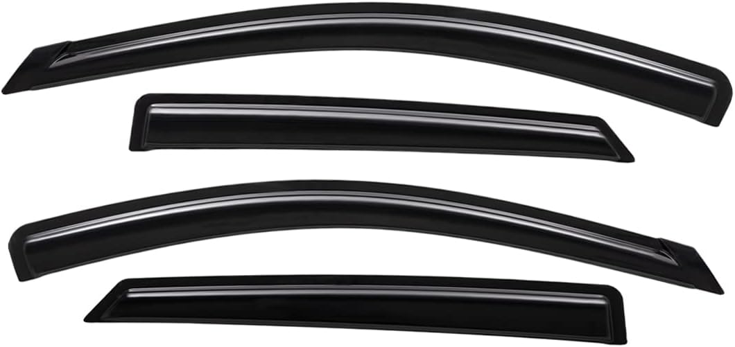 Lightronic Extra Durable Outside-Mount Auto Vent Window Visor, Fits 2016-2021 Hyundai Tucson, UV Protection Rain Guard, Original Wind Deflector, No-Drill Easy Install, Dark Smoke, 4-Pcs