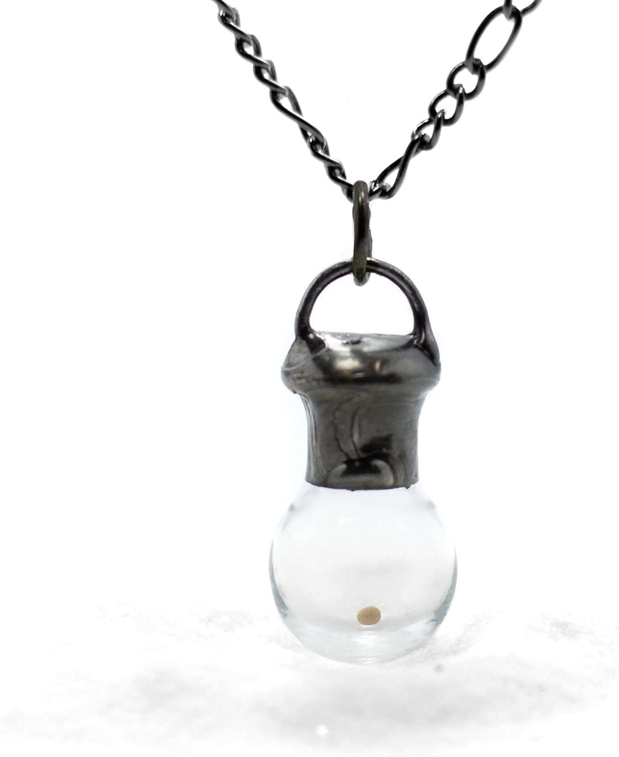 Mustard Seed Glass Pendant Necklace, unisex