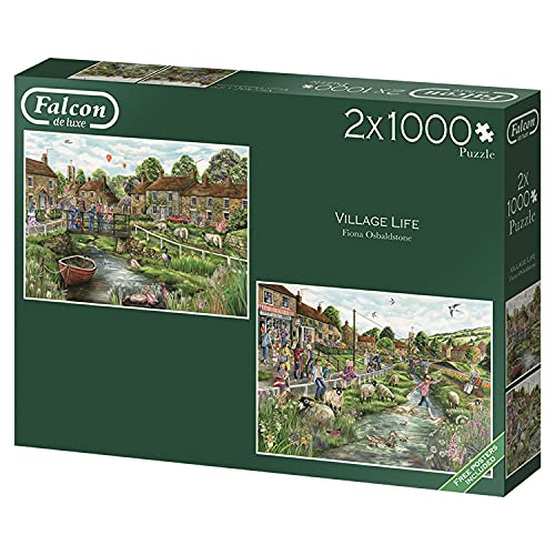 Jumbo Spiele Falcon Puzzle 2 x 1000 Teile - Village Life – ab 12 Jahren – Landschaftspuzzle – Bild 7