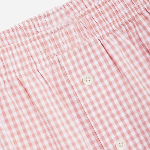 Image of Yuemengxuan Y2k Plaid Shorts Baggy Boxer Shorts for Women Elastic Waist Casual Lounge Bottom Gingham Pajama Shorts Sleepwear