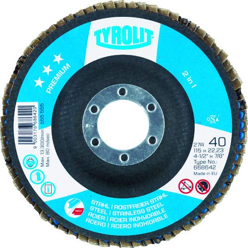 TYROLIT 668692 Flap Discs, Premium Type, 10 Pieces