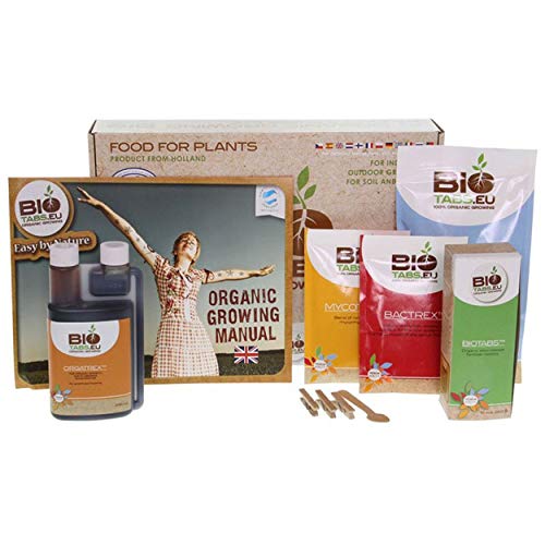 BioTabs Organic Starter Kit - Fertilizer - 100% Organic - 5 Plants - Bactrex, Mycotrex, BioTabs (10 tablets, 20g each) - Amazon: 4224847031
