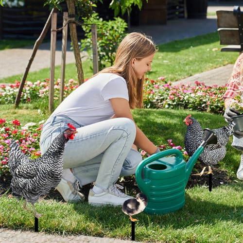 Fenayuu Metall Chicken Yard Stakes | Gartendeko 3er Set Hühner | Küken Set Huhn Gartenstecker Set - Rooster Animal Stakes Für Ostern Frühling Garten Balkon Terrasse