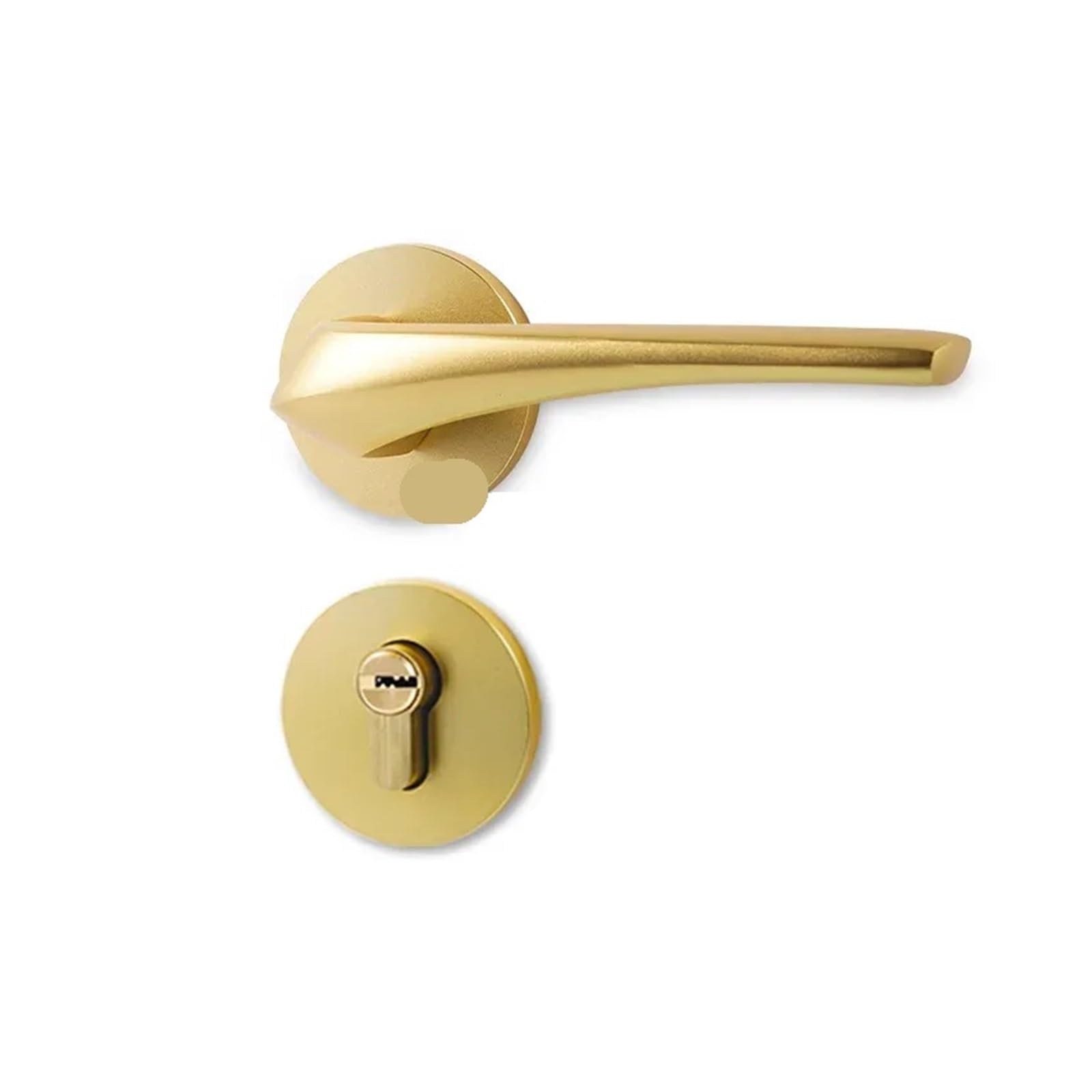 Manija de puerta dorada para dormitorio y sala, cerradura interior metálica de 58mm