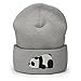 StayPawsome Lazy Panda Beanie UnisexAdult Embroidered Cuffed Heather Grey,One Size