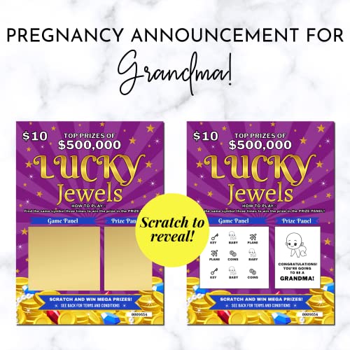 Image of Grandma Pregnancy Announcement Scratch Off Card - Fun Lottery Ticket Reveal, Unisex