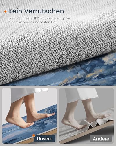 Paillasson Lavable Machine Tapis Entrée Doux Bleu 80x120 - 6