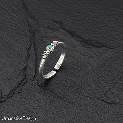 Turquoise Toe Ring, Silver Thin Band Toe Ring For Women, Unique Dainty Minimalist Adjustable Midi Knuckle Ring, Beach Jewelry, Boho Wedding Accessories, Handmade #TOP2