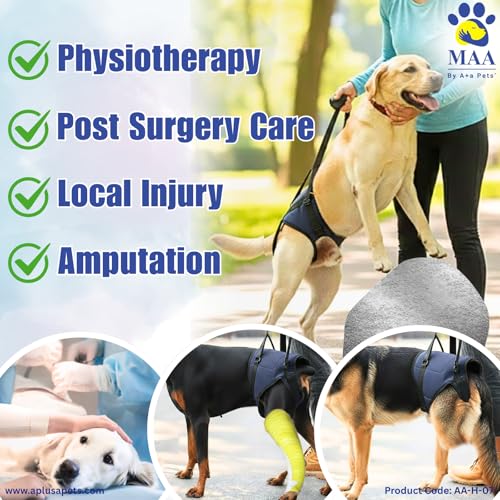 Image of A+a Pets' MAA' Male Dog Lift Support Harness for Hind /Back Legs | for Disabled Aged Injured Paralysed Arthritis (Navy, M)