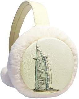 Burj al-Arab Luxury Hotel Dubai Winter Ear Warmer Cable Knit Furry Fleece Earmuff Outdoor