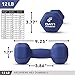 Neoprene Dumbbell Pairs by Day 1 Fitness – 12 Pounds - Non-Slip, Hexagon Shape, Color Coded, Easy To Read Hand Weights for Muscle Toning, Strength Building, Weight Loss