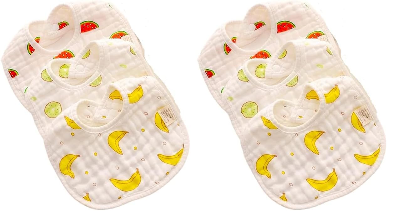 BabyGo Muslin Cotton Baby Bibs | Pure Cotton 8-Layer Gentle & Breathable Feeding Bibs with Cute Cartoon Prints | Soft, Durable & Reusable Drool Bibs for Babies, Kids & Toddlers | Set of 3 (Multicolor)-image-35