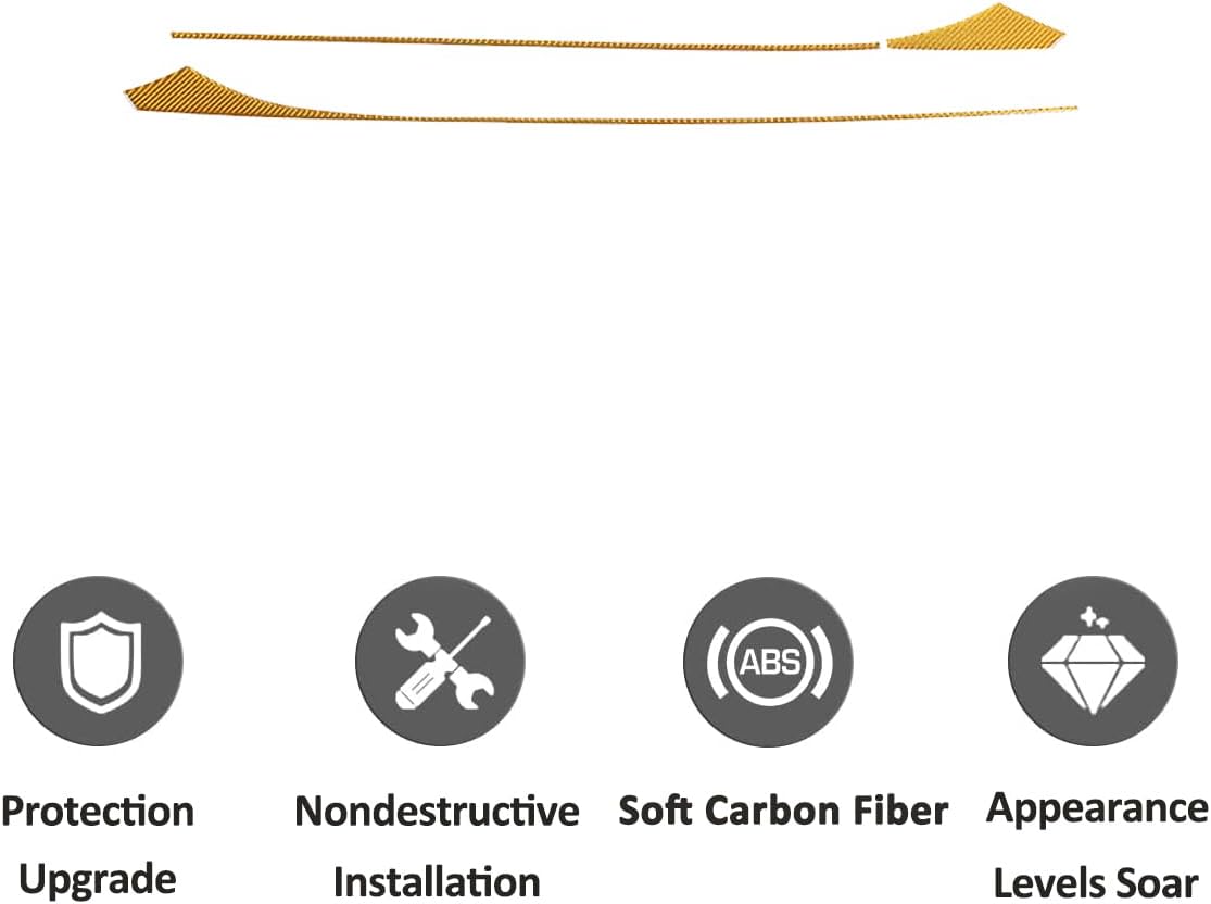 ABS Soft Carbon Fiber Car Interior Door Panel Decal Sticker Compatible with Chevrolet Corvette C6 2005-2013 Inside Door Beltline Trim Decoration Sticker (Yellow)