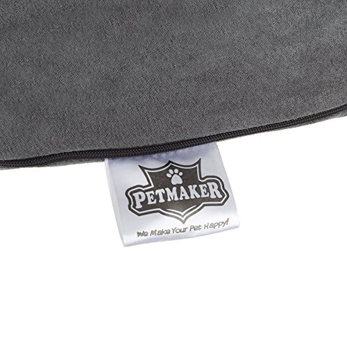 Petmaker Round Pet Bed- Memory Foam Pillow Top Reversible Cat And Dog Bed With Removable Sherpa/Micro-Suede Machine Washable Cover 30 X 5 Gray #TOP5