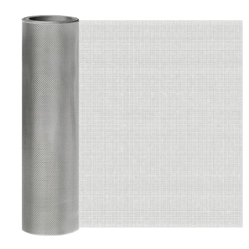 Image of 304 Stainless Steel Wire Mesh Screen 20 Mesh, 15.7 inchx 147 inch, 1mm Hole | 0.3mm Sturdy Wire Metal Mesh Sheet, Easy to Cut, Rustproof & Heat-Resisting, for Window Screen, Vent, Cage, Filter, DIY