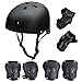 Skateboard/Skate Protection Pads Set with Helmet-SymbolLife Helmet with 6pcs Elbow Knee Wrist Pads for Kids Youths BMX/Cycling/Rollerblading for Head M (20.5-22.4 inch) Black