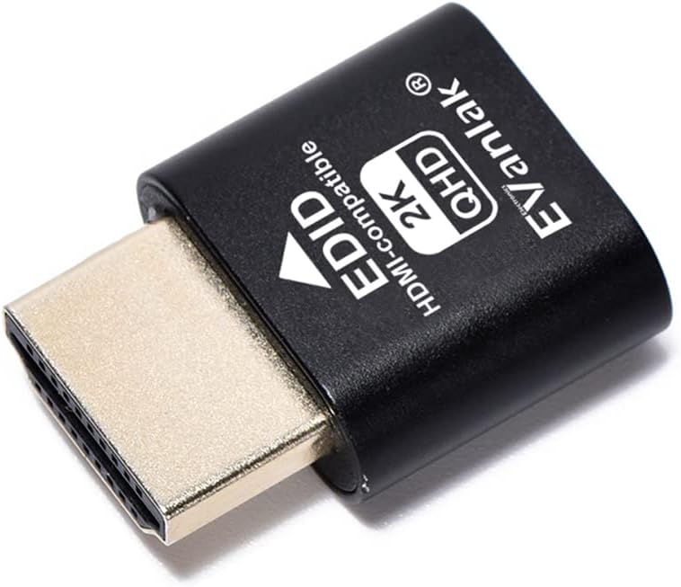 EVanlak HDMI Dummy Plug Headless Ghost Display Emulator Premium Aluminum PC（F...