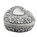 Produktbild Schmuckkästchen Metall, Schmuckschatulle Mädchen Klassische in Herzform Schmuckkästen Damen Ohrringe Schmuckdose Schmuckbox für Verlobung Heiratsantrag Ringe Schmuckstücke Halskette Geschenk Ring Box