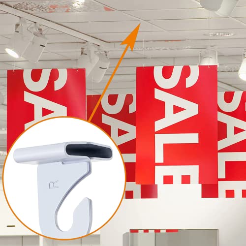 Image of Vicenpal 200 Pcs Drop Ceiling Hooks Bulk for Classrooms Offices Hanging Set, 100 Pairs Right and Left 100 Pcs Clips for Tile Decorations, Metal Suspended T Bar Hooks for School Plants