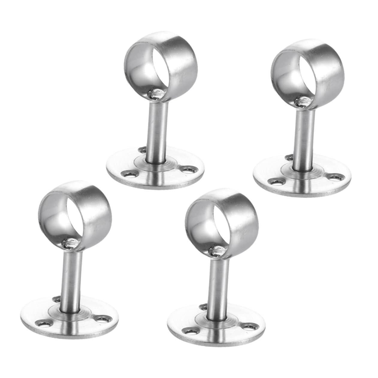 Sosoport 4Pcs Closet Rod Socket Holder Shower Curtain Pole Flange Support Easy Install for Wardrobe Bathroom Compatible with Rods