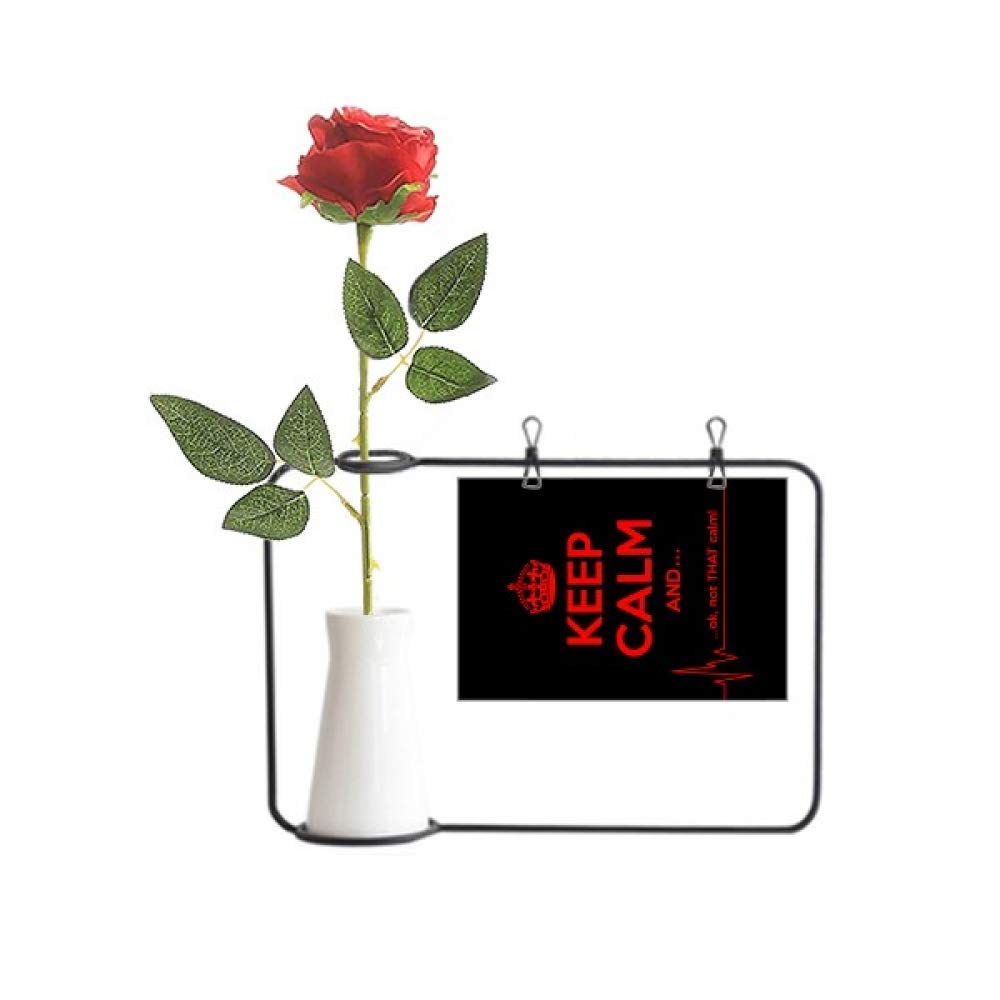 Rose artificielle rouge et noire suspendue vase Keep Calm objet déco design intérieur