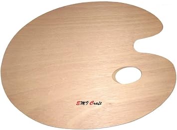 EMI Craft Palette de Peintre – Palette à Peinture Ovale en Bois