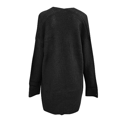Image of Women's Autumn and Winter Jacket Long Sleeve Coat Solid Color Knitted Open Front Jacket Coats for Women Trendy