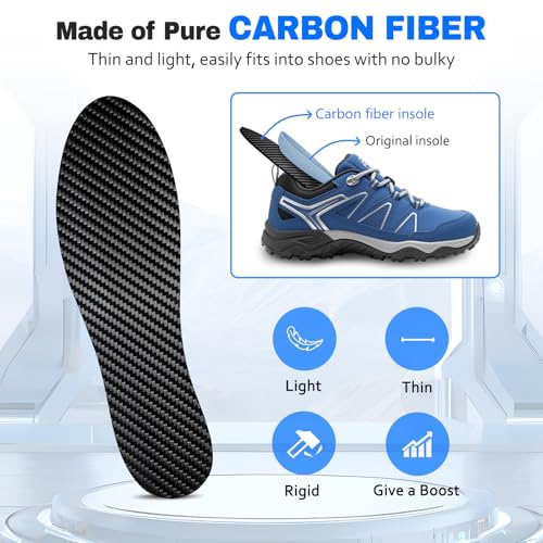 Plantillas de Fibra de Carbono Rígidas 1 Par Negro 265mm miniatura 5