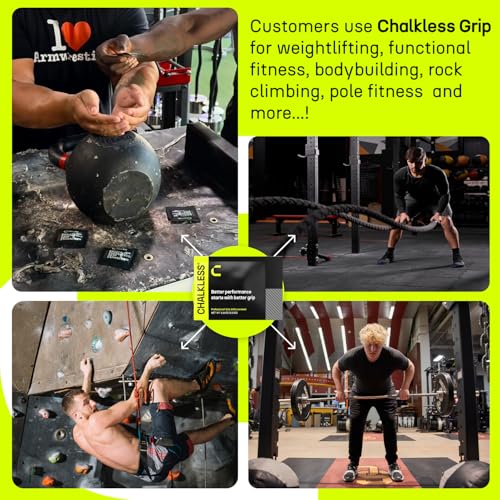 Image of Chalkless Grip Enhancer - Premium Liquid Chalk Alternative & Less Mess Hand Chalk for Weightlifting, Powerlifting, Yoga, Gaming, Climbing, and More, Non-Toxic Long-Lasting & Reliable