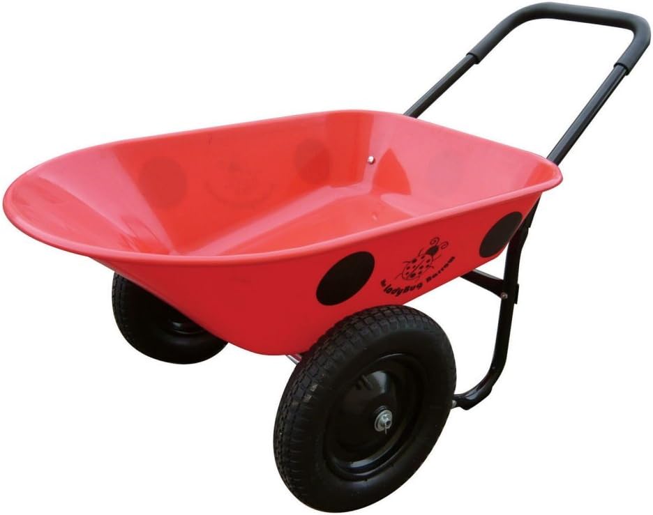 Marathon Industries 5Cubic Foot Poly Residential Yard Rover Wheelbarrow with Dual
