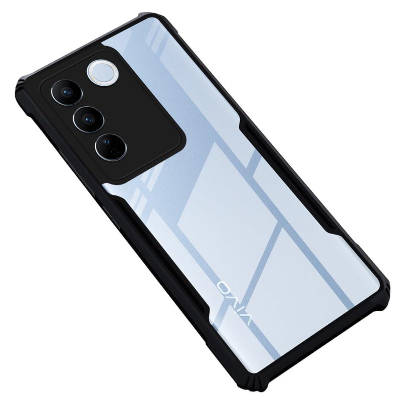 Mr. Case Back Cover Case for Vivo V27 5G | Vivo V27 Pro 5G | HybridShield Transparent Glass Back | Camera Protection - (Black Bumper & Transparent Back) (B0CVDYFZKN) Amazon Price History, Amazon Price Tracker