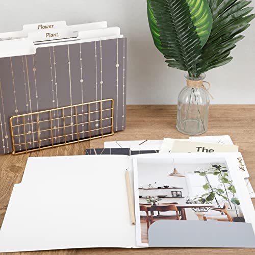 Eoout 18 Pack Decorative File Folders, Geometric Gold, Black&Grey, Letter Size Colored File Folders, 9.5 X 11.5 Inches, For Office, School, Home #TOP4