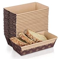 PRETYZOOM 20 Stück Papier Backform Kastenform Rechteckig & Stabil - Einweg Brotbackform für Backofen, Brot, Toastbrot & Schnellbrot - Hitzebeständig, Fettbeständig & Stapelbar - 15 x 6,5 x 5 cm